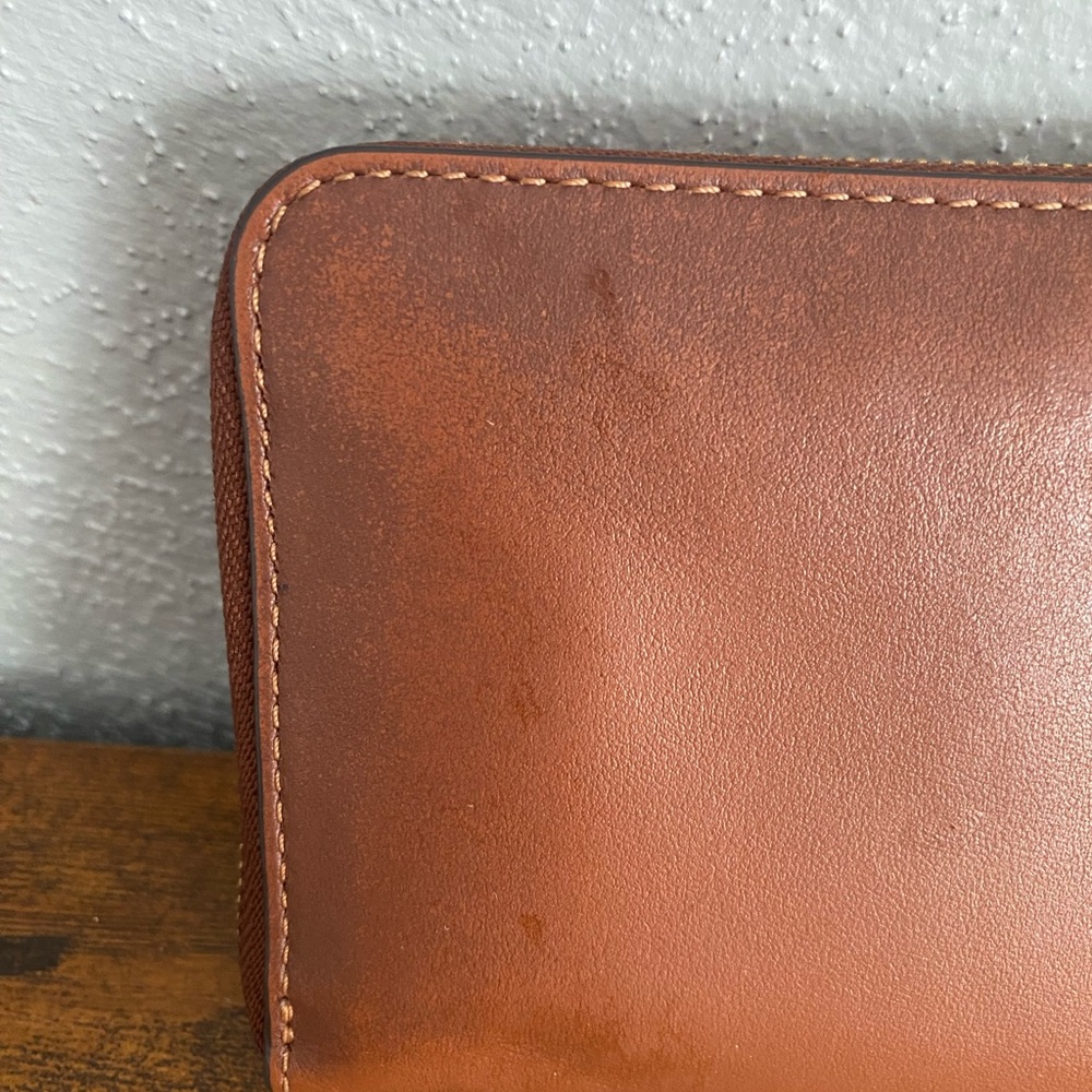 Coach Brown Calf Leather Zip Around Medium Wallet CH806 - Picture 6 of 11